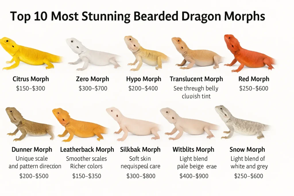 Top 10 bearded dragon morphs with names, pictures, and price estimates – bearded dragon morphs