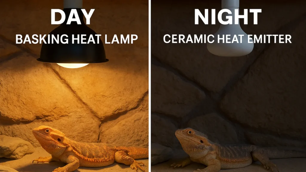 Heat lamp vs ceramic emitter for bearded dragon temperature control