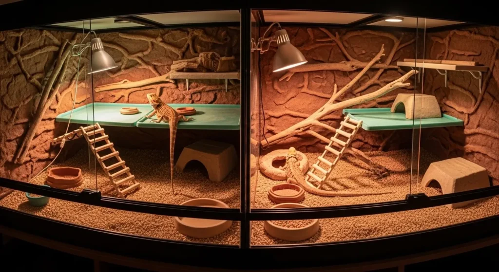 Spacious tank setup for male vs female bearded dragon housing