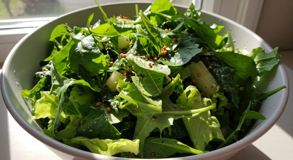 Mixed salad with kale and other greens for bearded dragon kale diet